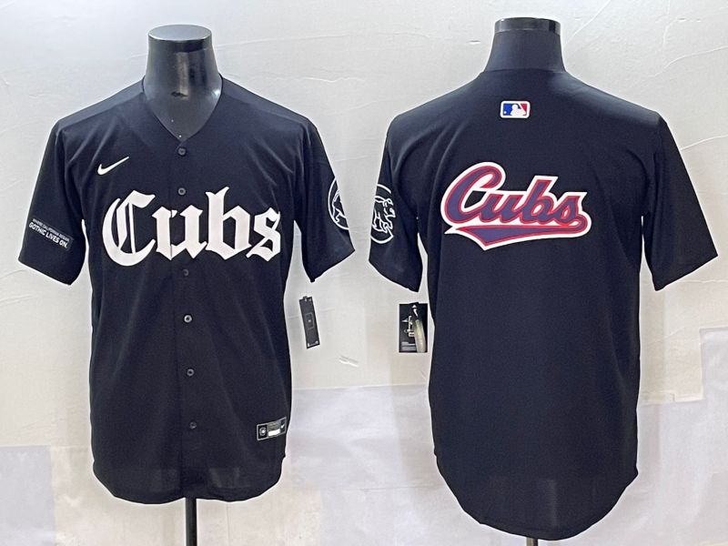 Men 2025 Chicago Cubs Blank Black Five generations Joint Name Nike MLB Jersey style 10